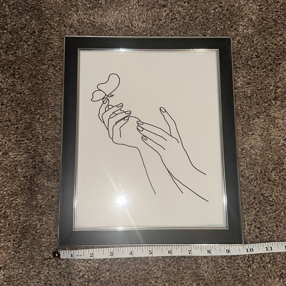 FRAMED BUTTERFLY HAND PRINT WALL ART